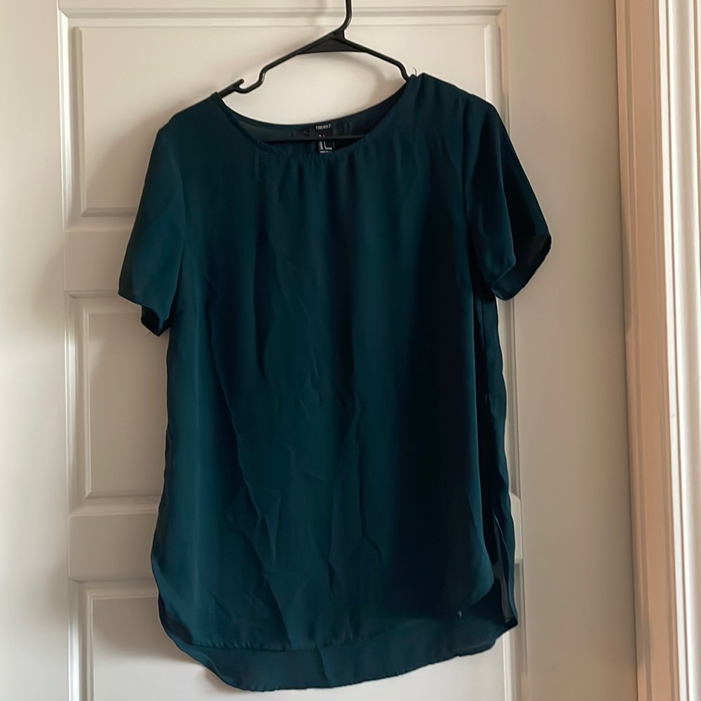 L, forever 21, dark green blouse.